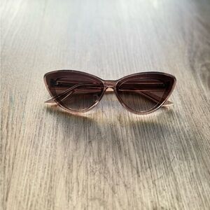 quay australia tempted brown clear pointy retro statement cat eye sunglasses NEW